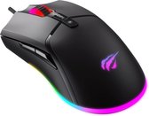 Bol.com Havit GameNote Gaming muis RGB - verstelbaar tot 12000dpi - 1.6 meter USB A kabel aanbieding