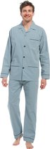 Robson Heren pyjama katoen knoopsluiting - 512 - 50 - Blauw