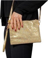 Carnaval verkleed stropdas met glitter pailletten - roze - polyester