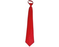Funny Fashion carnaval verkleed stropdas - rood - 46 cm - polyester - volwassenen - Trump das - met elastiek