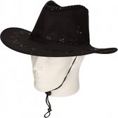 Carnaval/verkleed Cowboyhoed zwart suede look