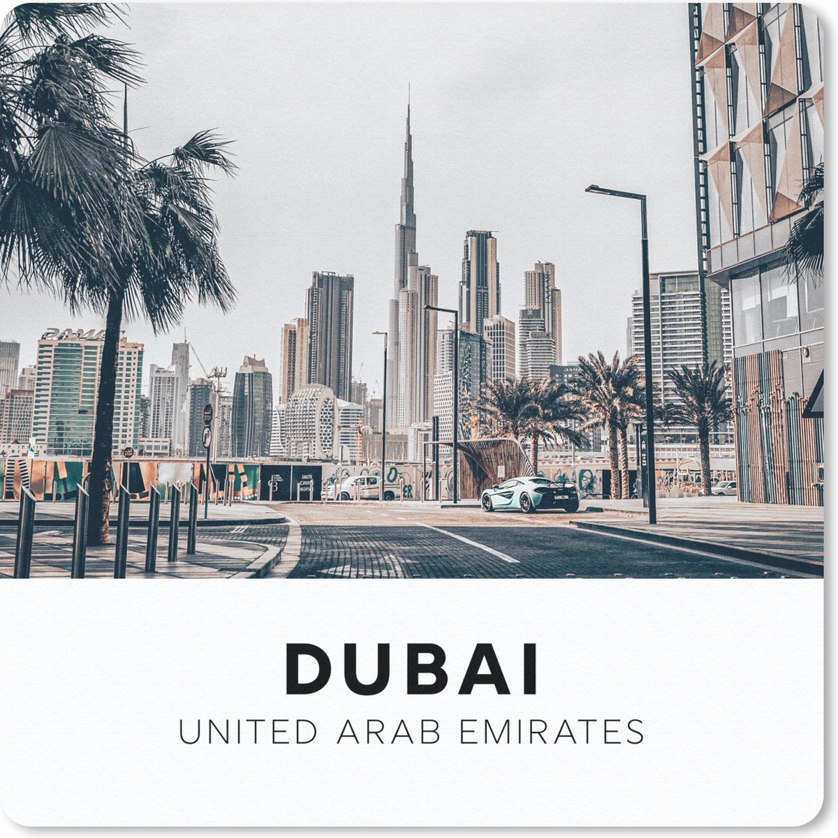 Muismat 20x20 cm - Mousepad Dubai - Weg - Skyline - Muismatten