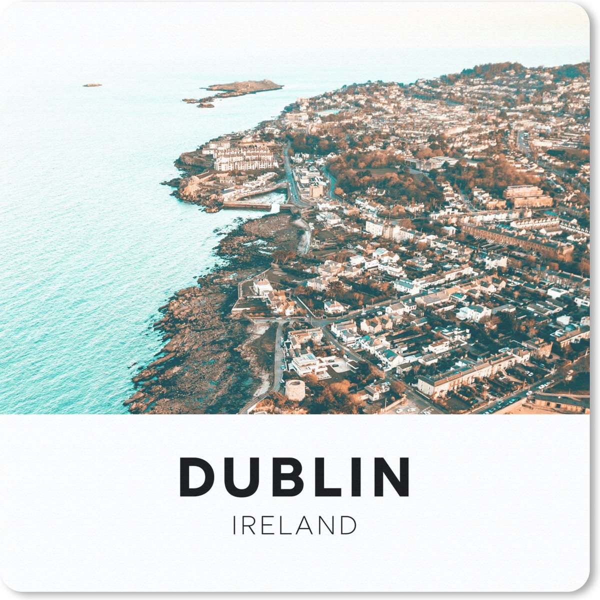 Muismat 30x30 cm - Mousepad Dublin - Ierland - Huizen - Muismatten