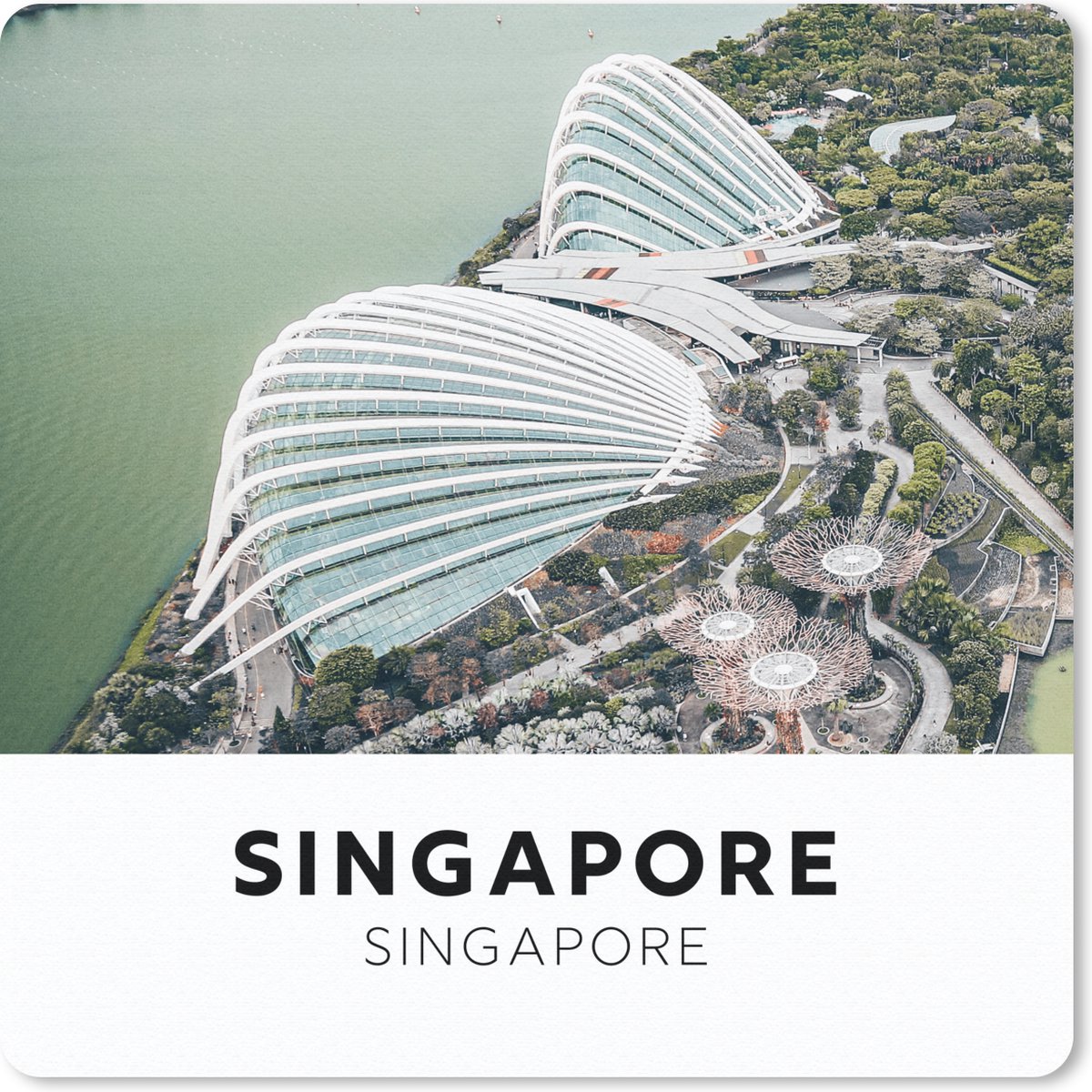 Muismat 20x20 cm - Mousepad Singapore - Architectuur - Water - Muismatten