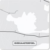 Muismat - Mousepad - Kaart - Friesland - Idzegaasterpoel - Plattegrond - Stadskaart - 30x30 cm - Muismatten