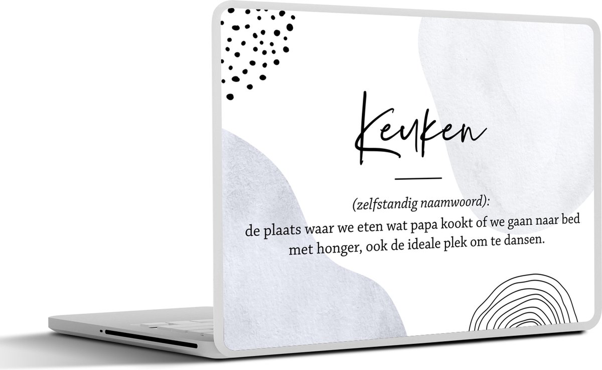 Laptop sticker - 10.1 inch - Keuken - Papa - Quotes - Keuken definitie - Spreuken - Woordenboek - 25x18cm - Laptopstickers - Laptop skin - Cover