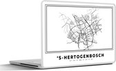 Laptop sticker - 17.3 inch - Stadskaart – Zwart Wit - Kaart – 'S Hertogenbosch – Nederland – Plattegrond - 40x30cm - Laptopstickers - Laptop skin - Cover