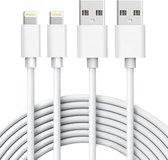 2x USB-A naar 8 Pin Oplader - Geschikt voor iPhone Kabel - 1 Meter - Wit