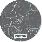 Muismat - Mousepad - Rond - Stadskaart – Grijs - Kaart – Virton – België – Plattegrond - 50x50 cm - Ronde muismat