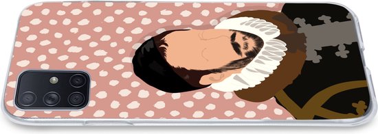 Telefoonhoesje Geschikt voor Samsung Galaxy A71 hoesje - Pastel - Willem van Oranje - Stippen - Oude meesters - Siliconen Telefoonhoesje Telefoonhoesje