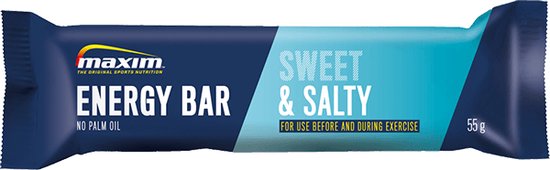 Maxim Energy Bar Sweet and Salty - 15 x 55g - Energiereep met muesli, gedroogd fruit, gezouten noten en chocolade voetje - 15 energierepen Zoet & Zout - Eet makkelijk weg en levert snel energie voor en tijdens het sporten