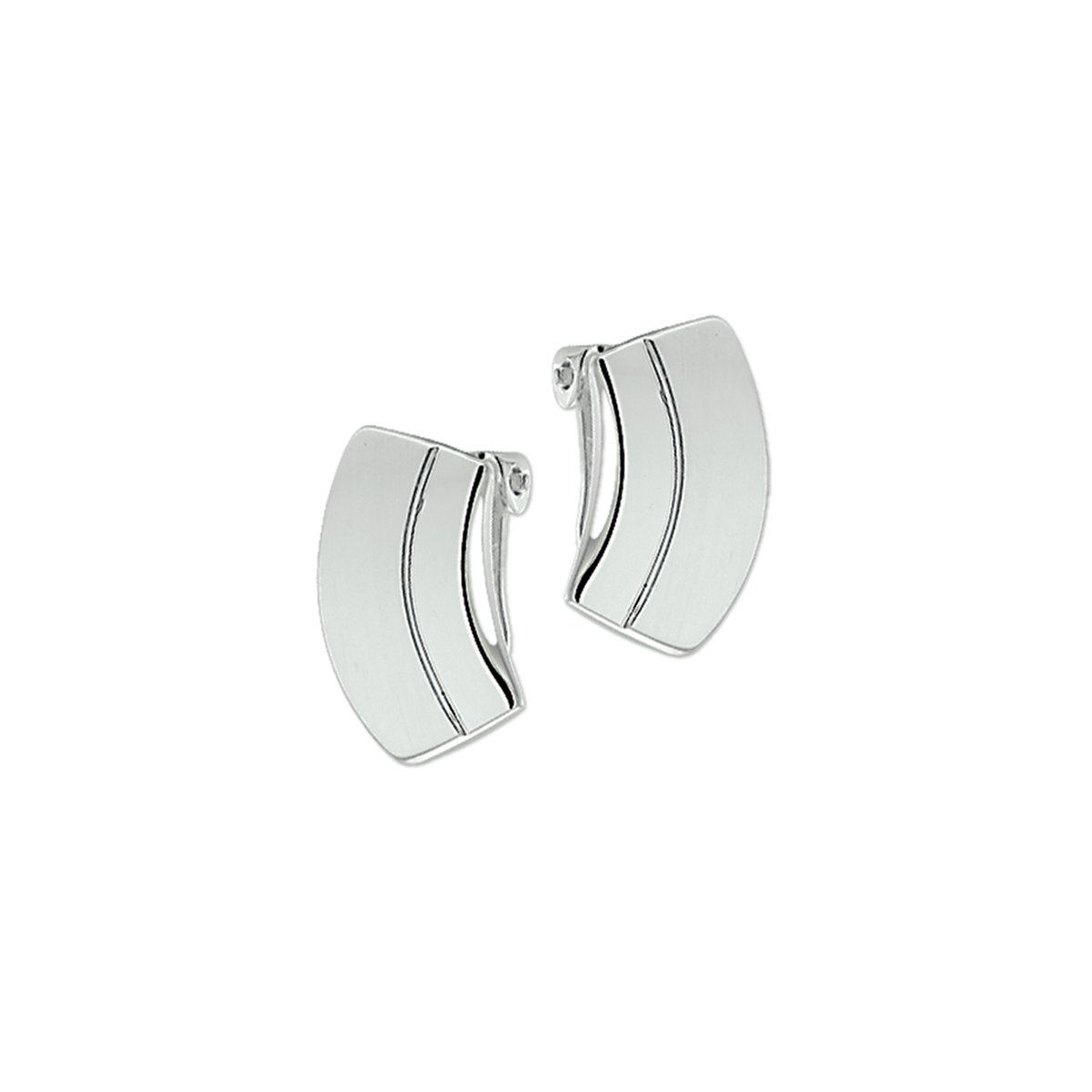 The Jewelry Collection Oorclips Poli/mat - Zilver