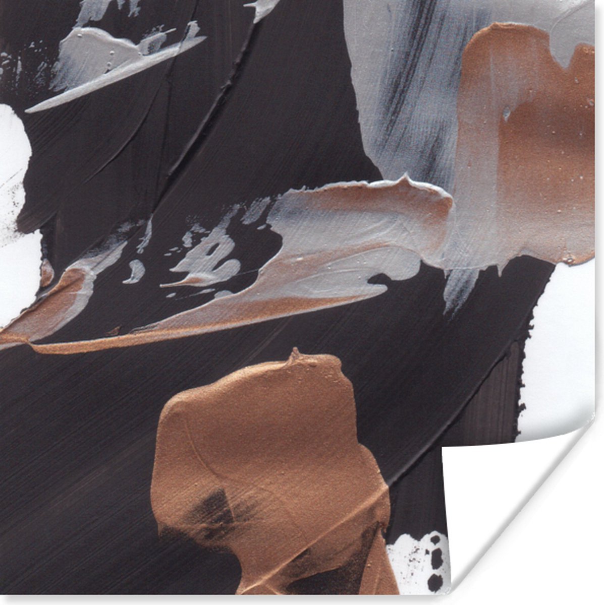 Poster Abstract - Verf - Goud - 50x50 cm
