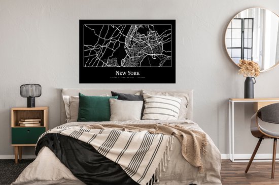 Poster Carte - New York - Plan de la ville - Plan d'étage - 120x80 cm
