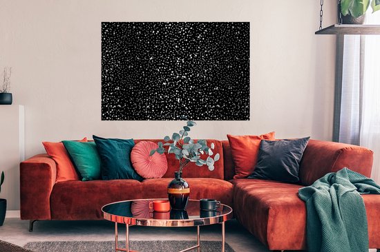Poster Zwart - Wit - Patronen - Stippen - 120x80 cm