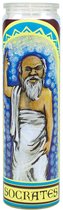 Socrates Secular Saint Candle - 8.5 Inch Glass Prayer Votive - 0814229004257
