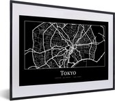Fotolijst incl. Poster - Kaart - Tokio - Stadskaart - Plattegrond - Tokyo - 40x30 cm - Posterlijst
