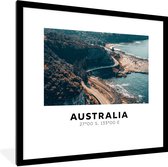 Fotolijst incl. Poster - Australië - Zee - Wegen - 40x40 cm - Posterlijst