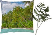 Coussins décoratifs - Oreillers Salon - 40x40 cm - Palmier - Mer - Tropical