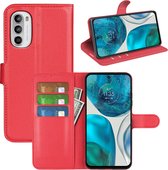 Motorola Moto G52 Hoesje - MobyDefend Kunstleren Wallet Book Case (Sluiting Voorkant) - Rood - GSM Hoesje - Telefoonhoesje Geschikt Voor Motorola Moto G52