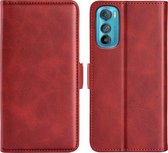 Motorola Edge 30 Hoesje - MobyDefend Luxe Wallet Book Case (Sluiting Zijkant) - Rood - GSM Hoesje - Telefoonhoesje Geschikt Voor Motorola Edge 30