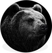 WallCircle - Wall Circle - Wall Circle Indoor - Ours - Animal - Zwart - Wit - 90x90 cm - Décoration murale - Peintures Ronds