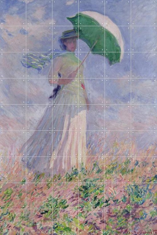 IXXI Women with a Parasol turned to the Right - Claude Monet - Wanddecoratie