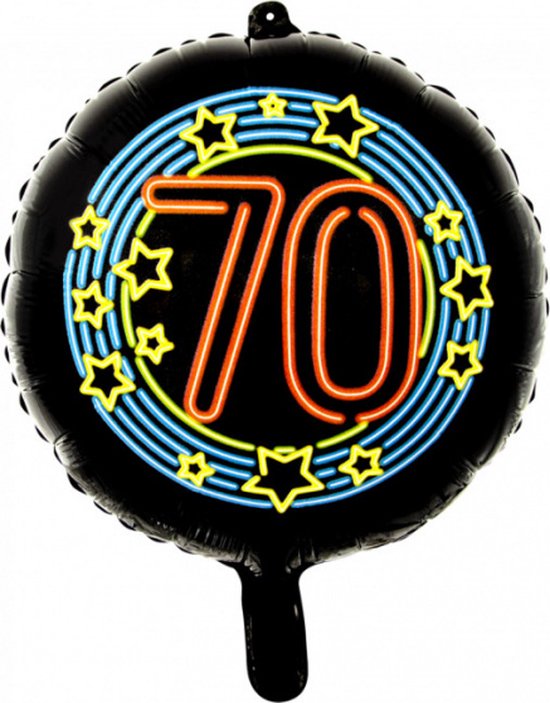 folieballon 70 neon 45 cm zwart