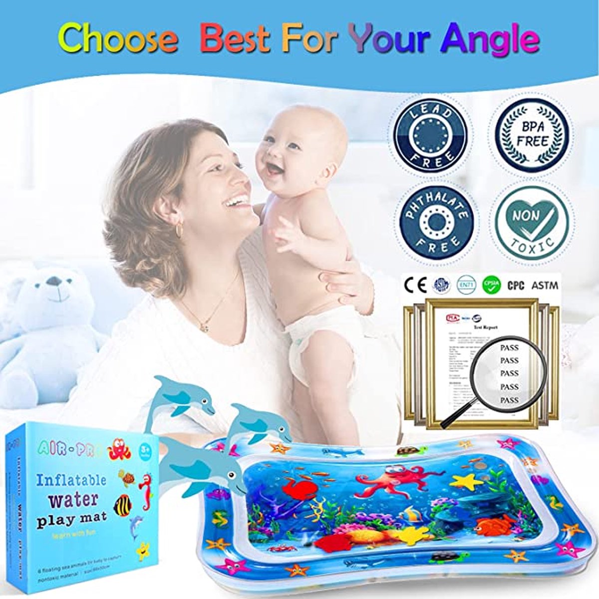 Igoods Baby Waterspeelmat – Opblaasbaar - Watermat – Speelmat - Waterspeelgoed - Babyshower Cadeau – Kraamcadeau – Speelgoed – Speelkleed Baby thumbnail 4