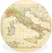 WallCircle - Wandcirkel ⌀ 60 - Antieke kaart van Italië - Ronde schilderijen woonkamer - Wandbord rond - Muurdecoratie cirkel - Kamer decoratie binnen - Wanddecoratie muurcirkel - Woonaccessoires