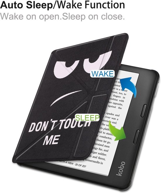 Lunso - Origami sleepcover hoes - Geschikt voor Kobo Sage - Don't Touch van Lunso — afbeelding 5