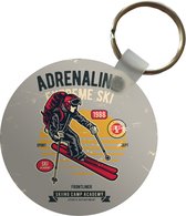 Sleutelhanger - Ski - Sport - Vintage - Plastic - Rond - Uitdeelcadeautjes - Vaderdag cadeau - Geschenk - Cadeautje voor hem - Tip - Mannen