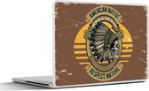 Laptop sticker - 11.6 inch - Mancave - Indianen tooi - Schedel - Vintage - 30x21cm - Laptopstickers - Laptop skin - Cover