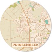 Muismat - Mousepad - Rond - Prinsenbeek - Plattegrond - Kaart - Stadskaart - Vintage - 40x40 cm - Ronde muismat