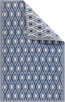 JEMIDI rechthoekig tuintapijt met patroon - Buitenkleed 120 x 180 cm - Kleed voor tuin, balkon en binnenshuis - Blauw