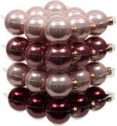 Othmara Kerstballen - 36 stuks - glas - mix roze - 4 cm