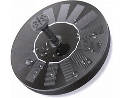Solar Fountain - Fontein op Zonne Energie - Zwart - Geschikt voor Vijver/Zwembad/Vogelbad/Tuin - Milieuvriendelijke Solar Fontein