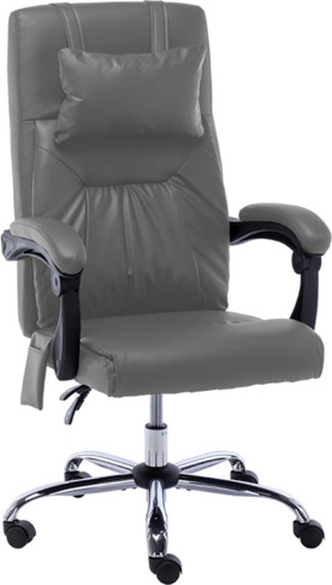 vidaXL Massage - kantoorstoel - kunstleer - antraciet