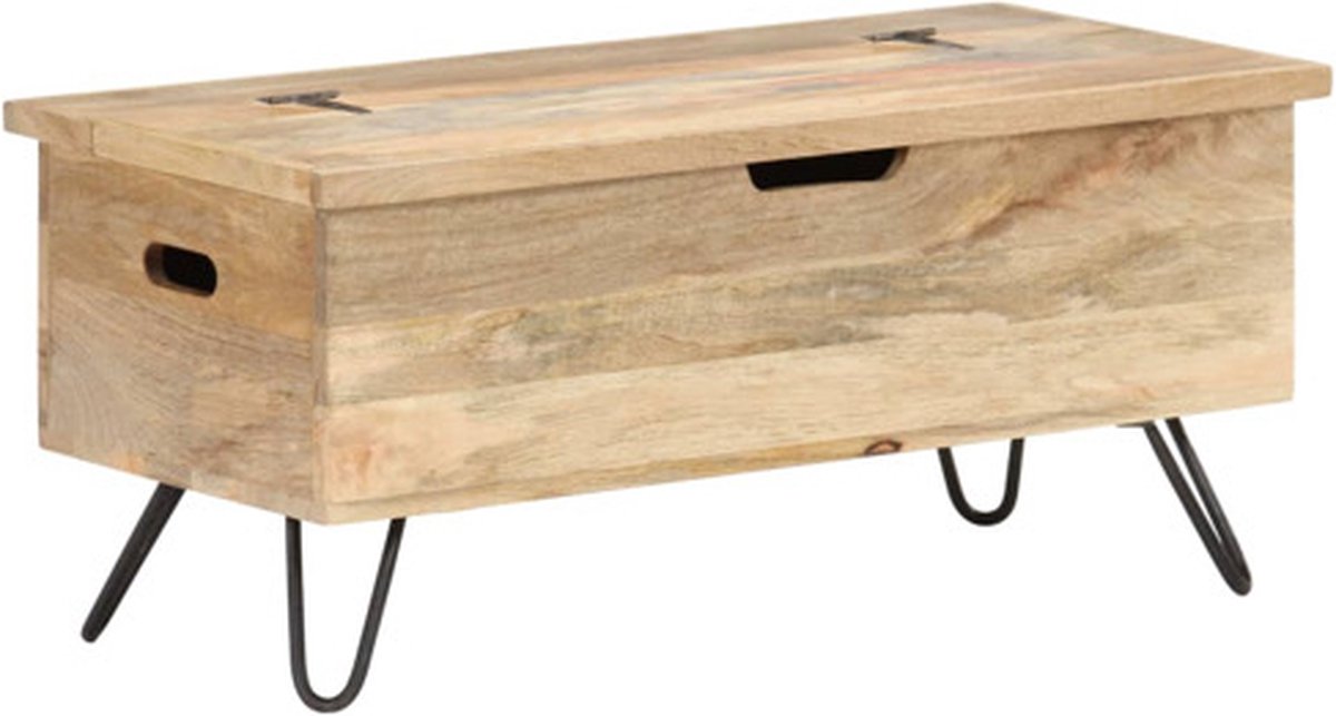 vidaXL - Opbergkist - 90x40x45 - cm - massief - mangohout