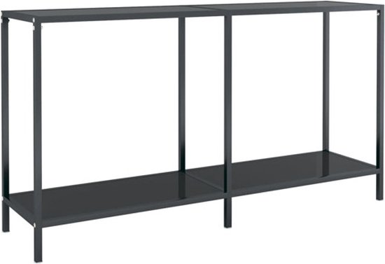 vidaXL Table console 140 x 35 x 75,5 cm Verre trempé Noir