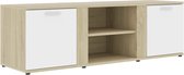 vidaXL-Tv-meubel-120x34x37-cm-bewerkt-hout-wit-en-sonoma-eikenkleurig