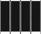 vidaXL - Kamerscherm - met - 4 - panelen - 200x180 - cm - zwart