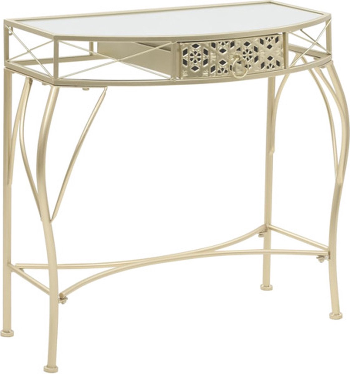 vidaXL Bijzettafel - Franse - stijl - 82x39x76 - cm - metaal - goudkleurig