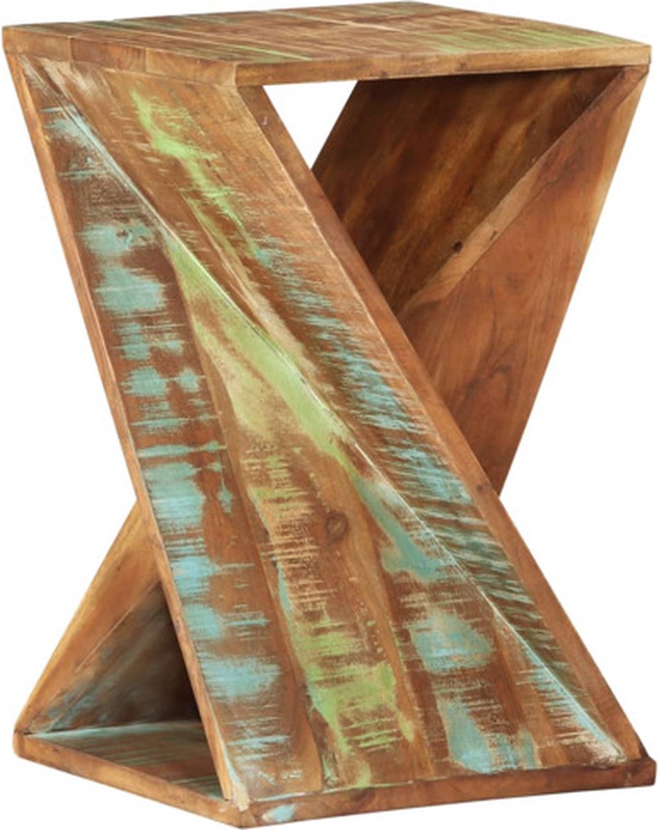 vidaXL Bijzettafel - 35x35x55 - cm - massief - gerecycled - hout Bruin