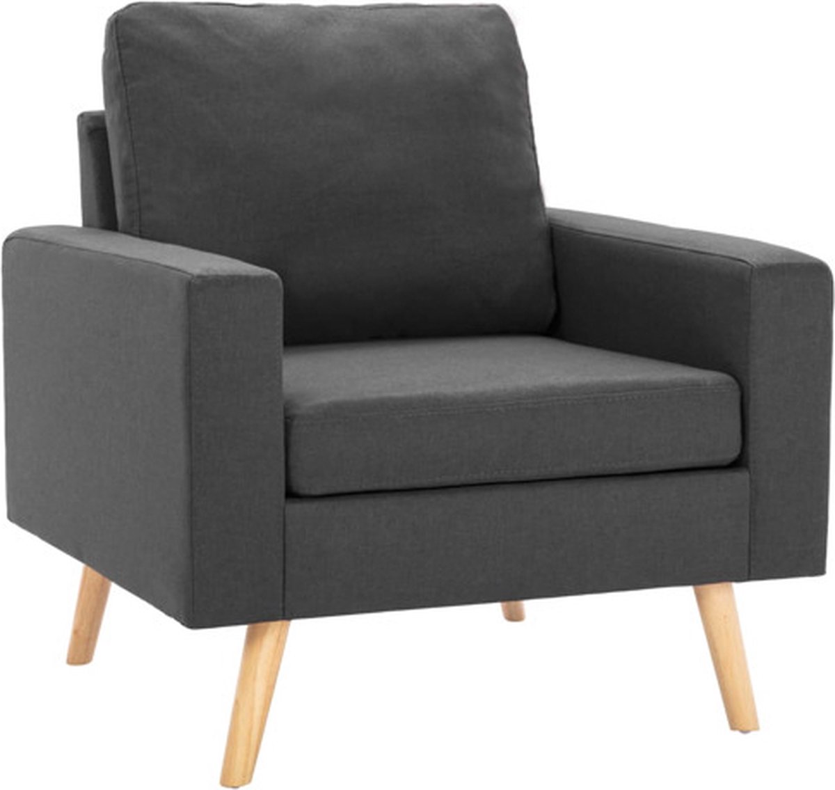 vidaXL Fauteuil - stof - donkergrijs