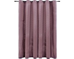 vidaXL - Gordijn - verduisterend - met - ringen - 290x245 - cm - fluweel - antiekroze