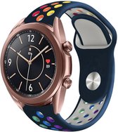 Strap-it Smartwatch bandje sport - geschikt voor Samsung Galaxy Watch 3 41mm / Galaxy Watch 1 42mm / Galaxy Watch Active & Active2 40mm & 44mm / Gear Sport - donkerblauw/kleurrijk