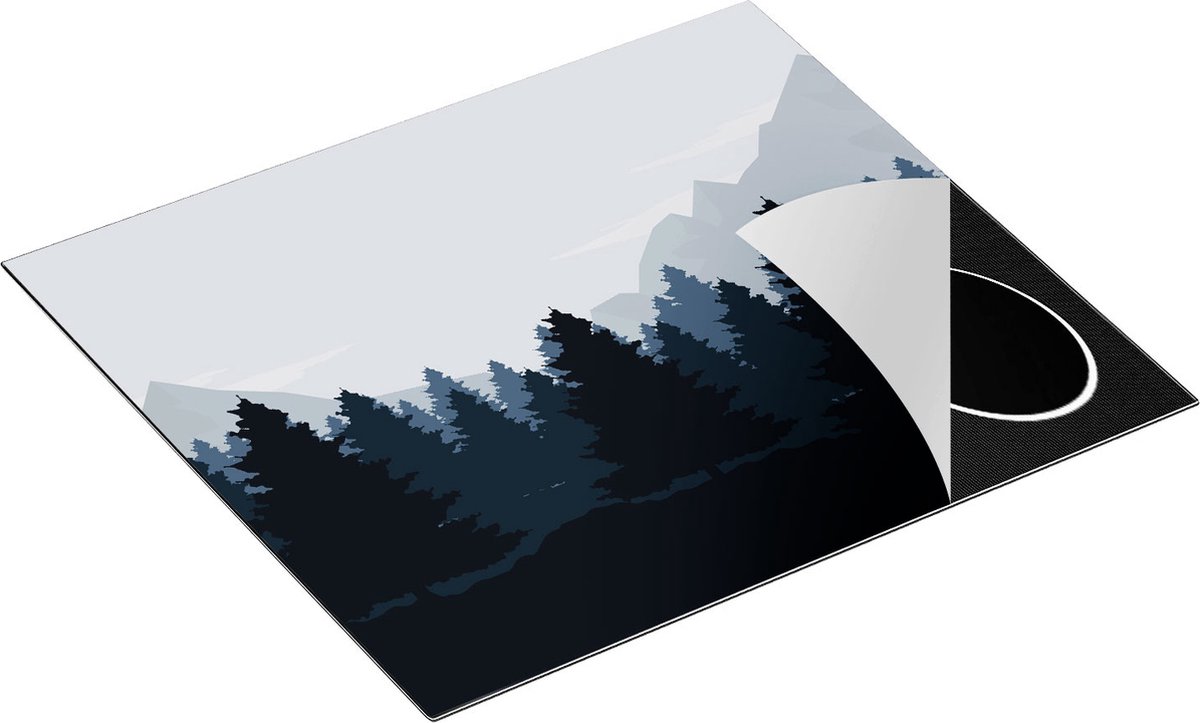 Chefcare Inductie Beschermer Bos met Bomen Illustratie - Abstract - 59x51 cm - Afdekplaat Inductie - Kookplaat Beschermer - Inductie Mat