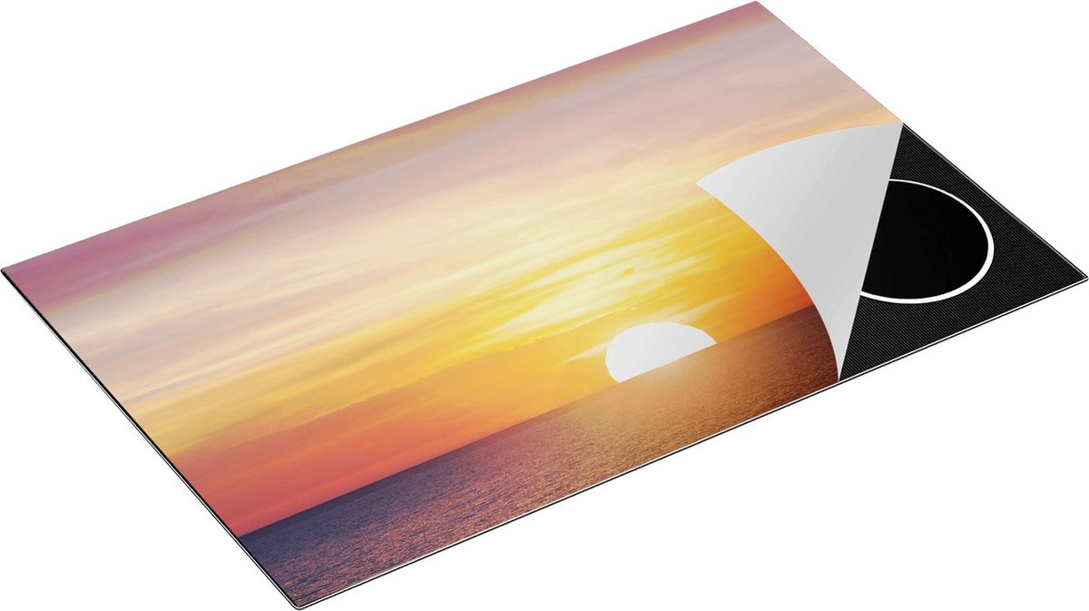 Chefcare Inductie Beschermer Zonsondergang op de Zee - 85x55 cm - Afdekplaat Inductie - Kookplaat Beschermer - Inductie Mat