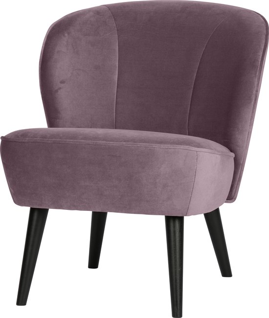 WOOOD Sara Fauteuil - Velours - Lilas Chaud - 59x71x70